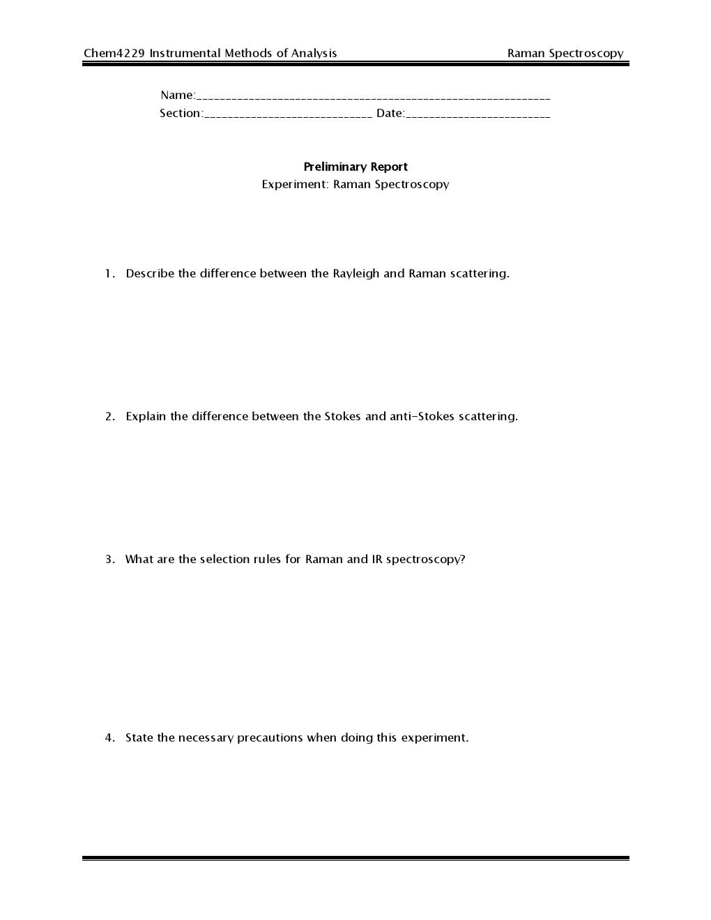10 Raman Expt Xylenes Prelab Questions 000