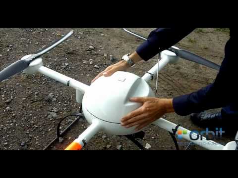 Microdrones MD41000 behind the