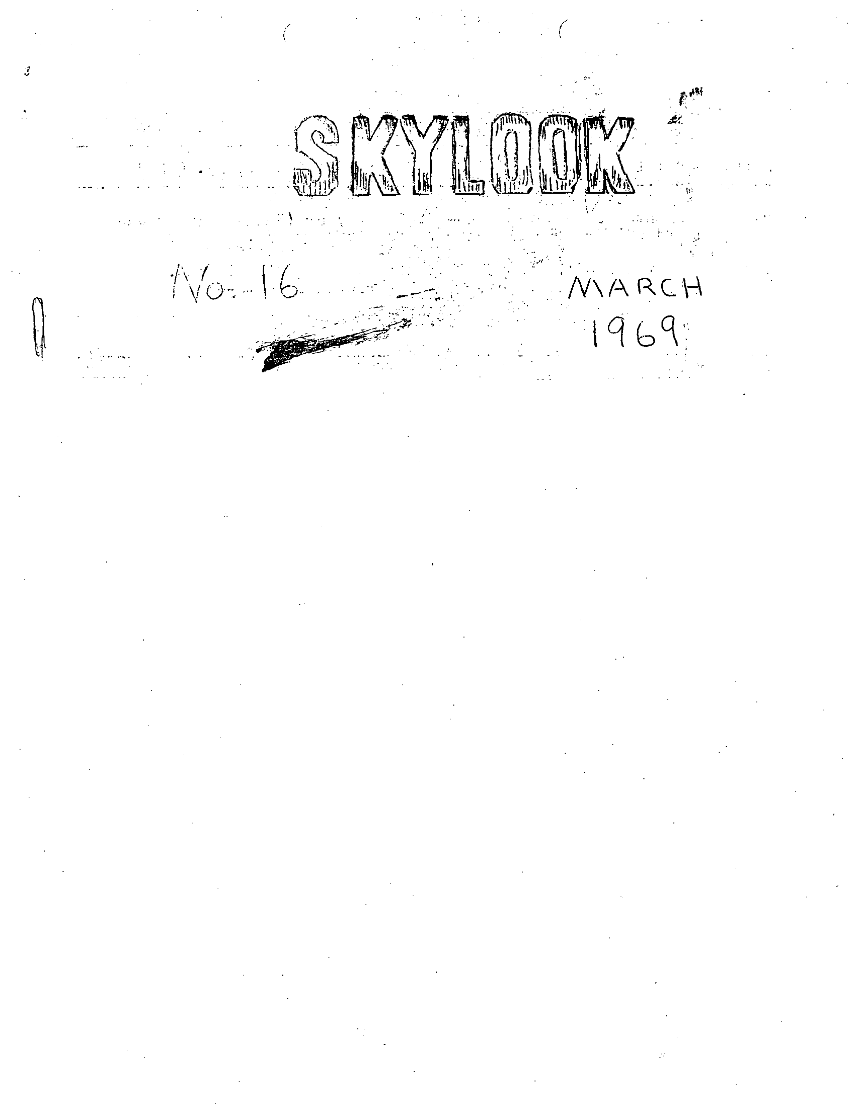 Mufon Ufo Journal 1969 3 March Skylook Page 1