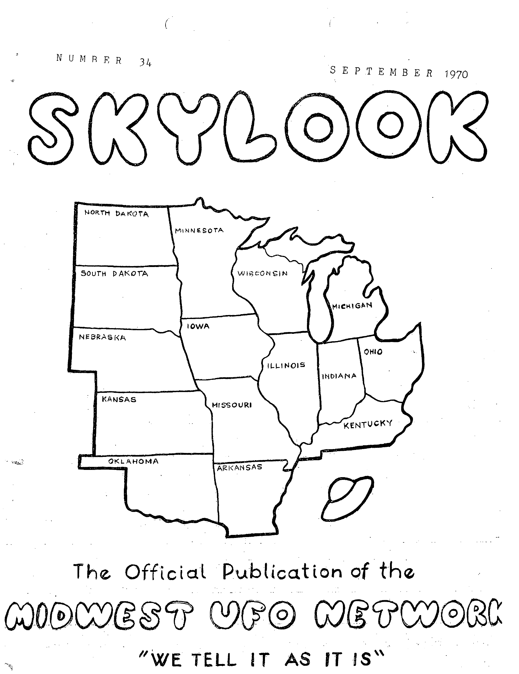 Mufon Ufo Journal 1970 9 September Skylook Page 1