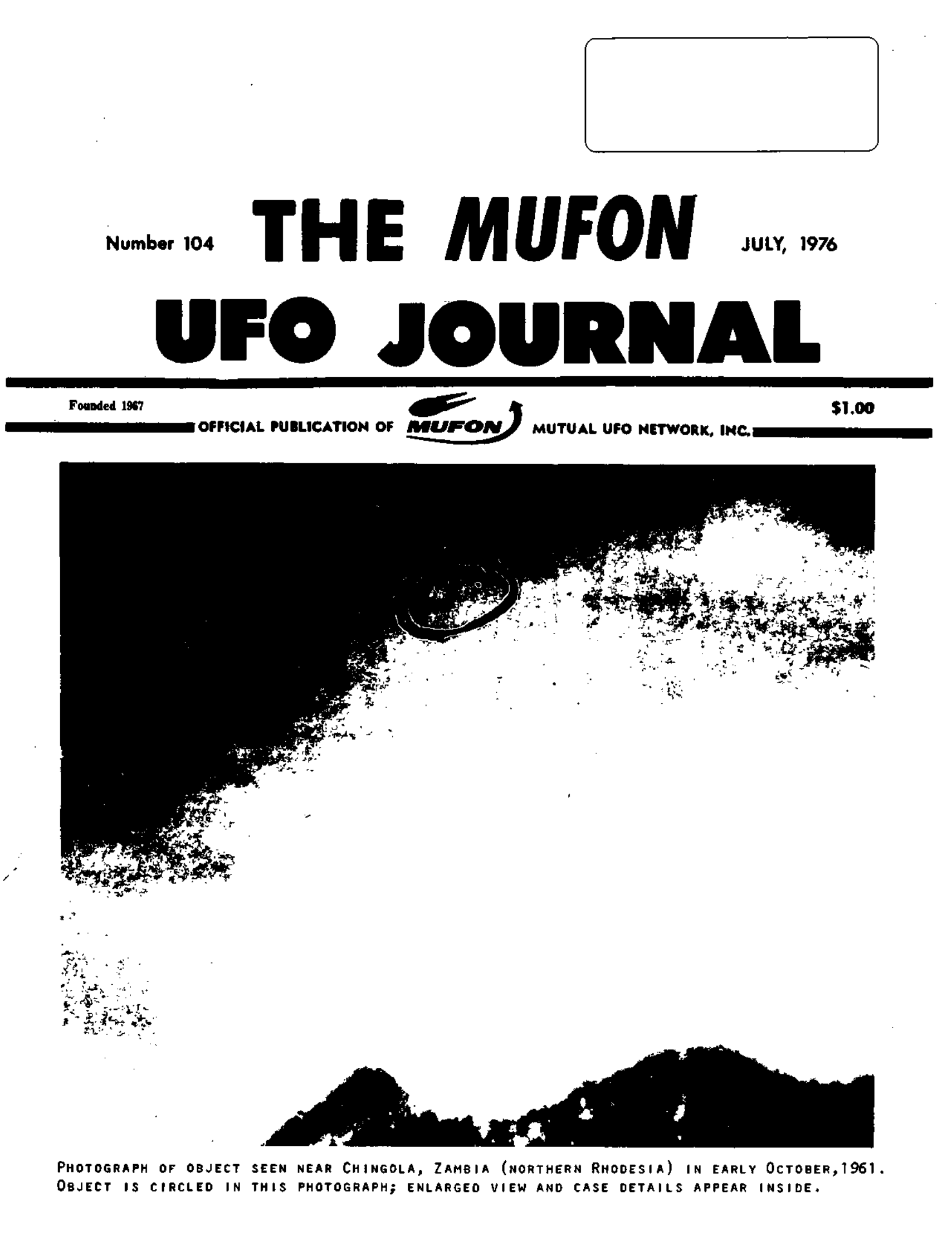 Mufon Ufo Journal 1976 7 July Page 1