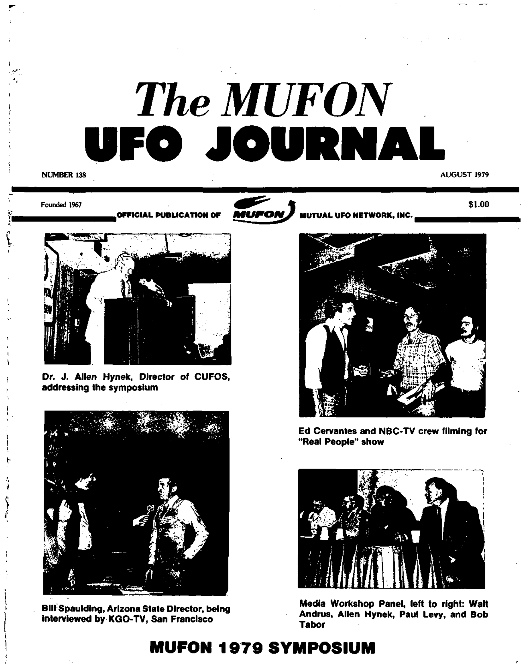 Mufon Ufo Journal 1979 8 August Page 1