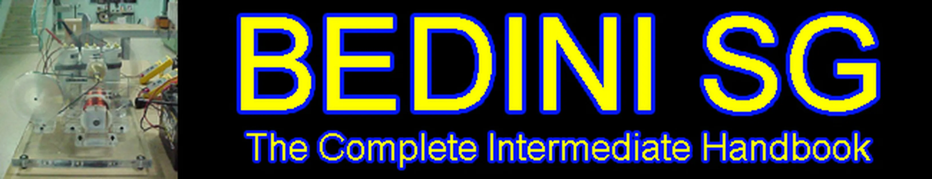 Bedini SG Intermediate Handbook cover with a graphic illustration of the device