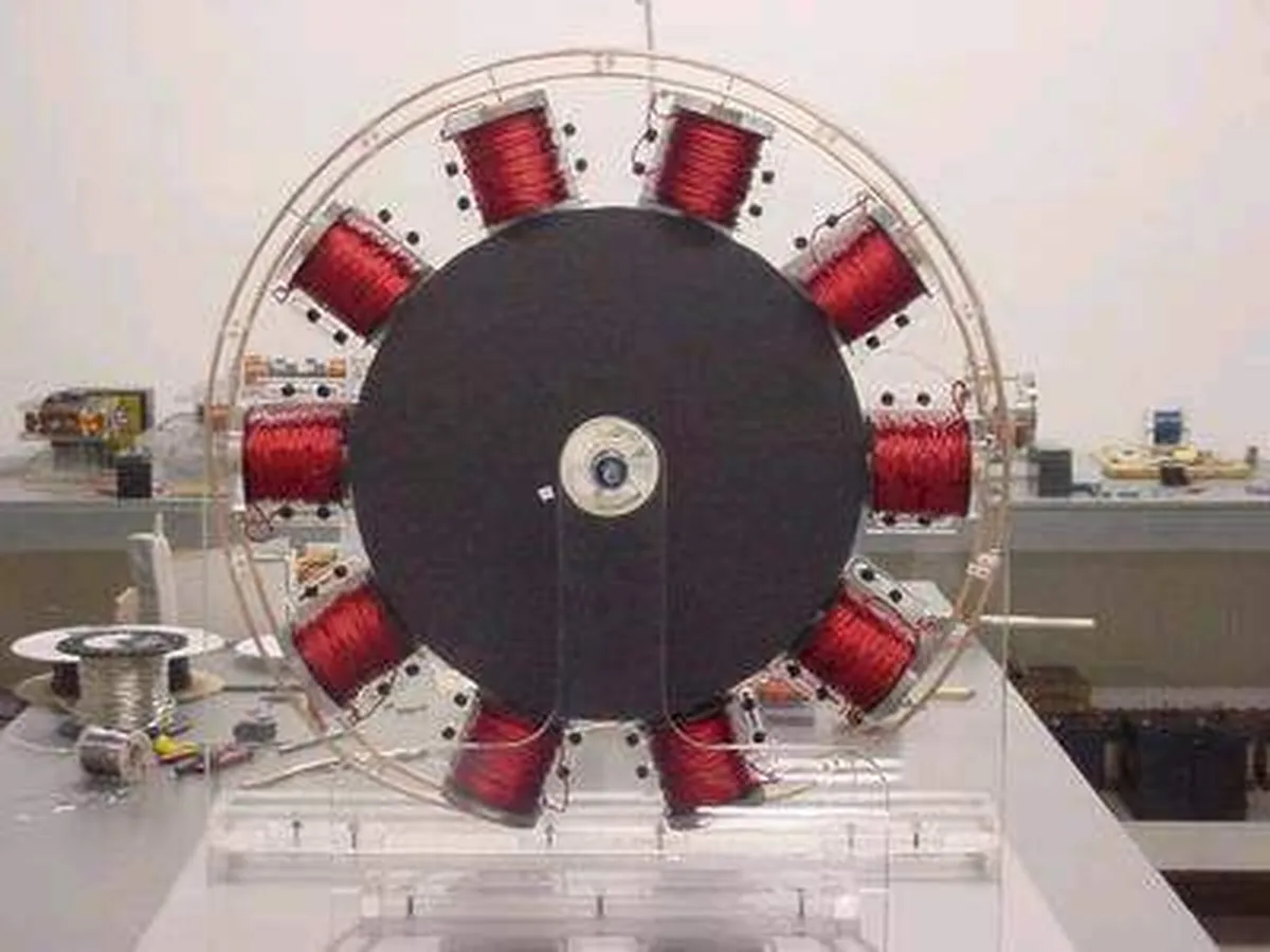 Nikola Tesla's experimental device with coiled wires