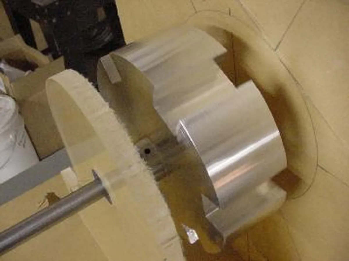 Close-up of an intricate mechanical component related to Nikola Tesla's inventions