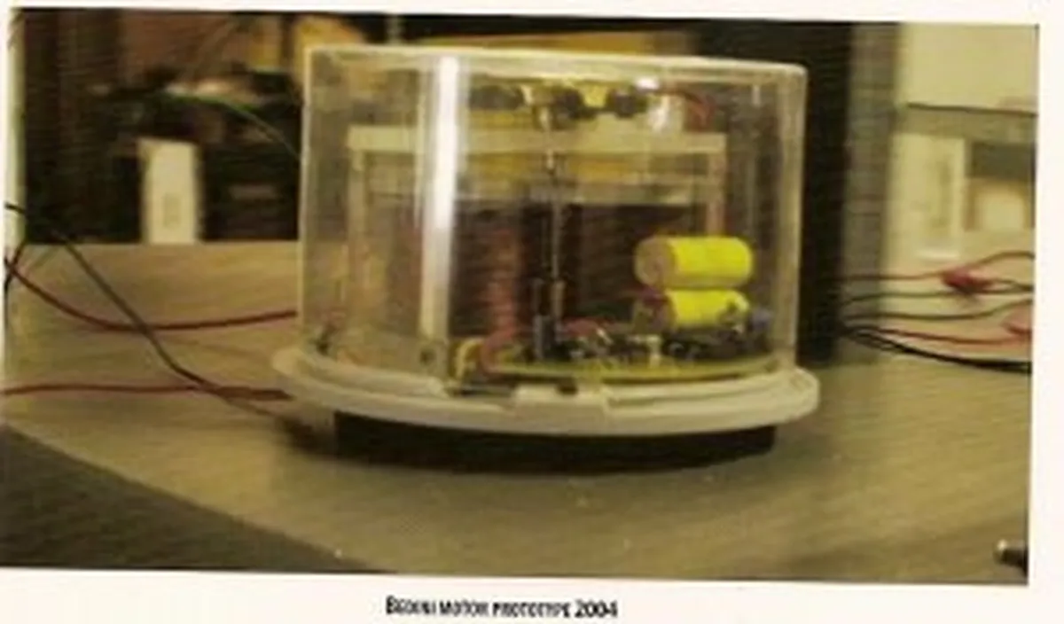 Prototype of Nikola Tesla's device from 2004, showcasing unique engineering elements