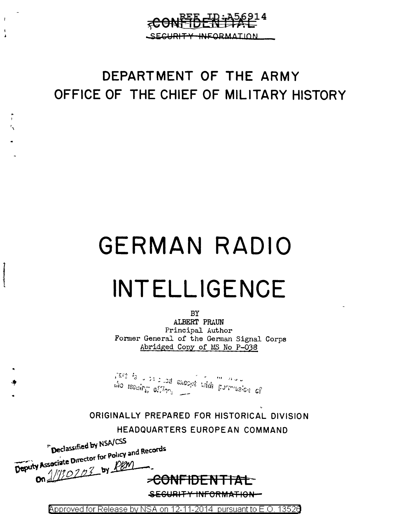German Radio Intelligence, by Albert Praun — abridged copy of MS No. P-038 (a se