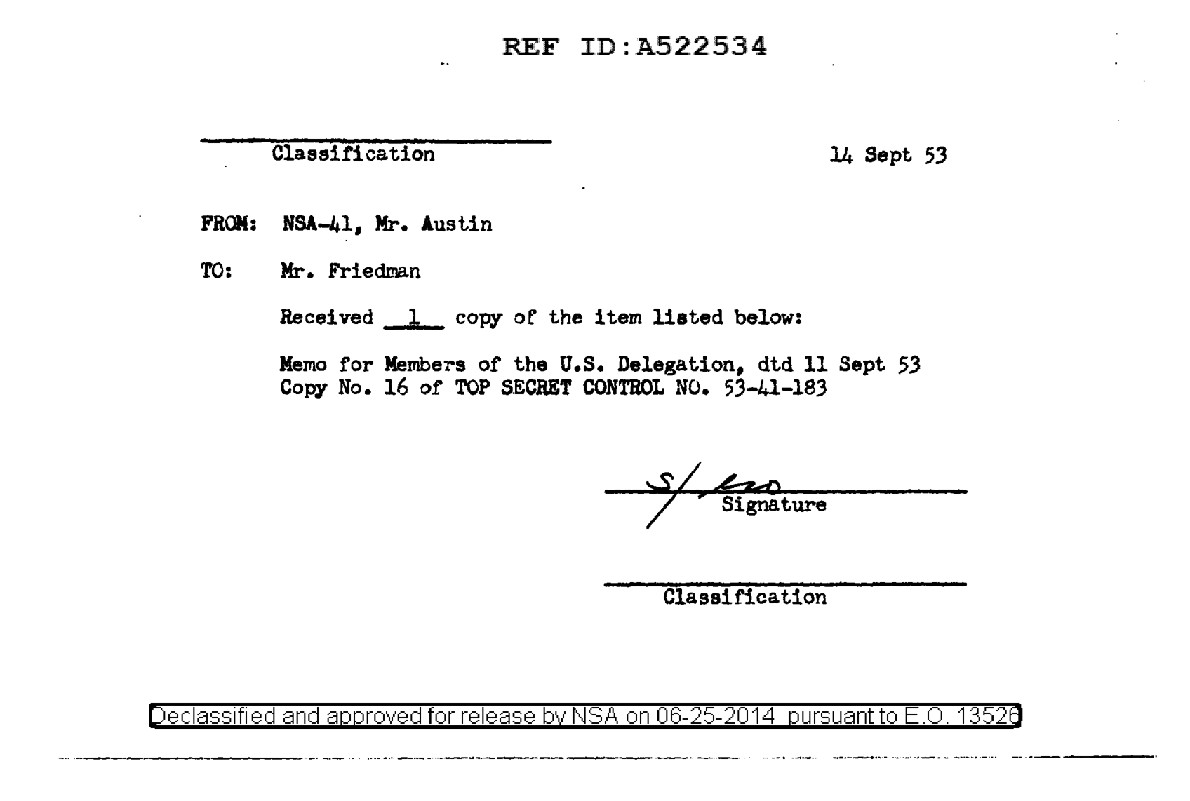 Memorandum for members of the U.S. delegation, UK/US COMSEC Conference, Septembe