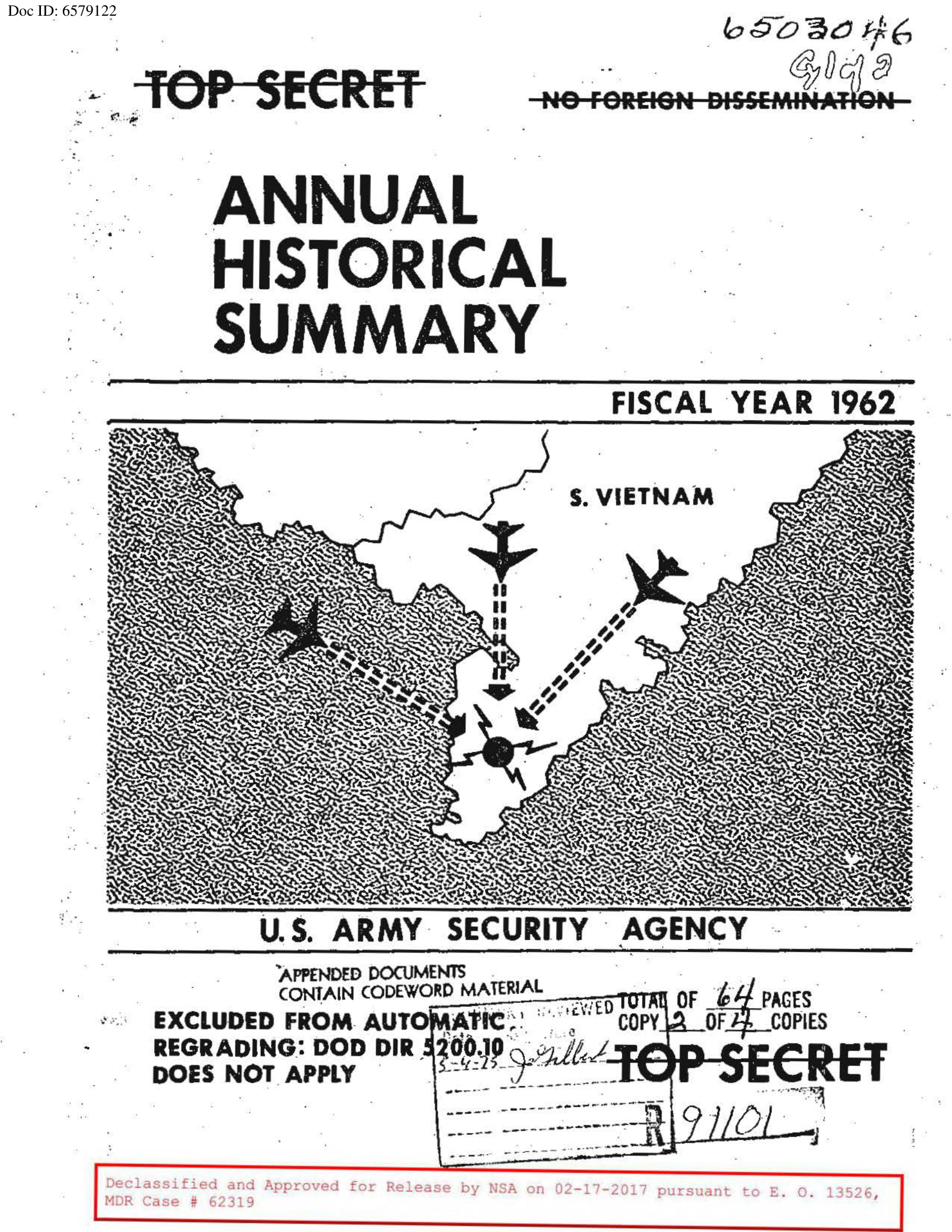 U.S. Army Security Agency — Annual Historical Summary, Fiscal Year 1962 (ASA and