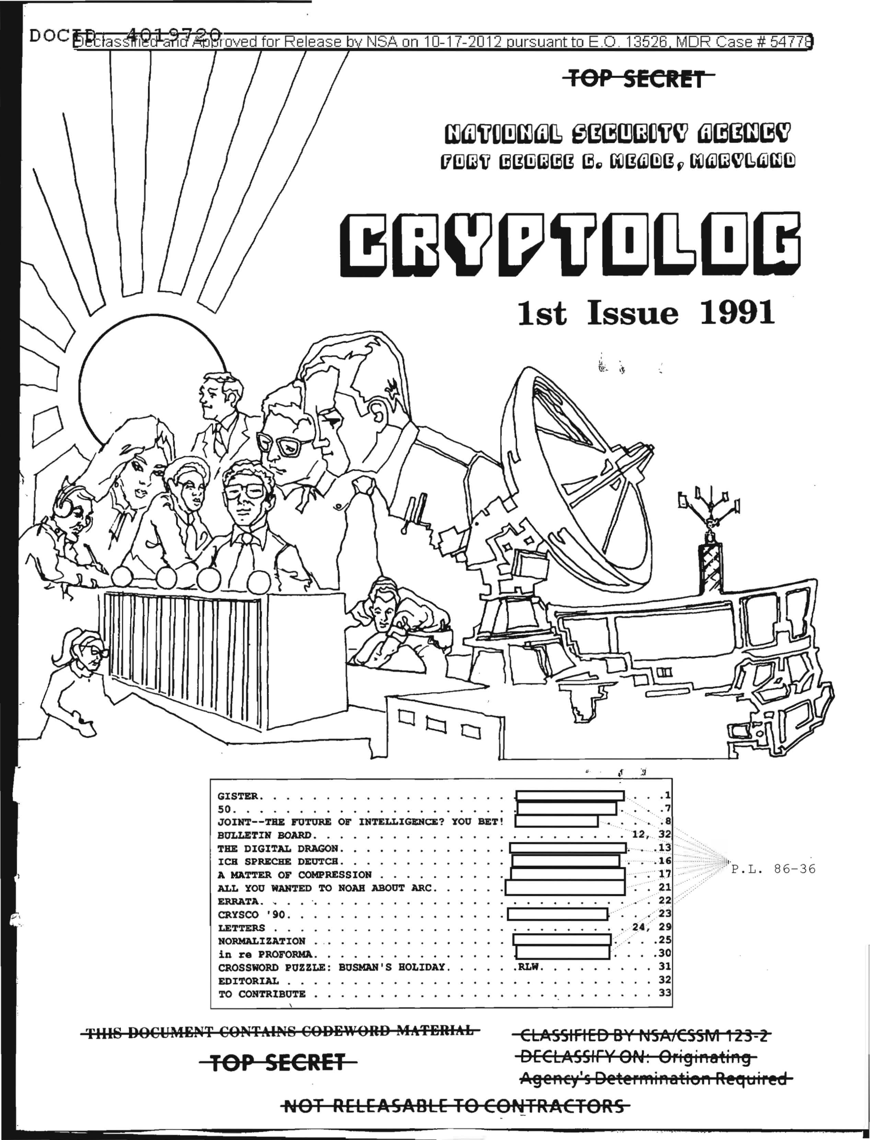 Cryptolog, Vol. XVIII, 1991 1st issue — 