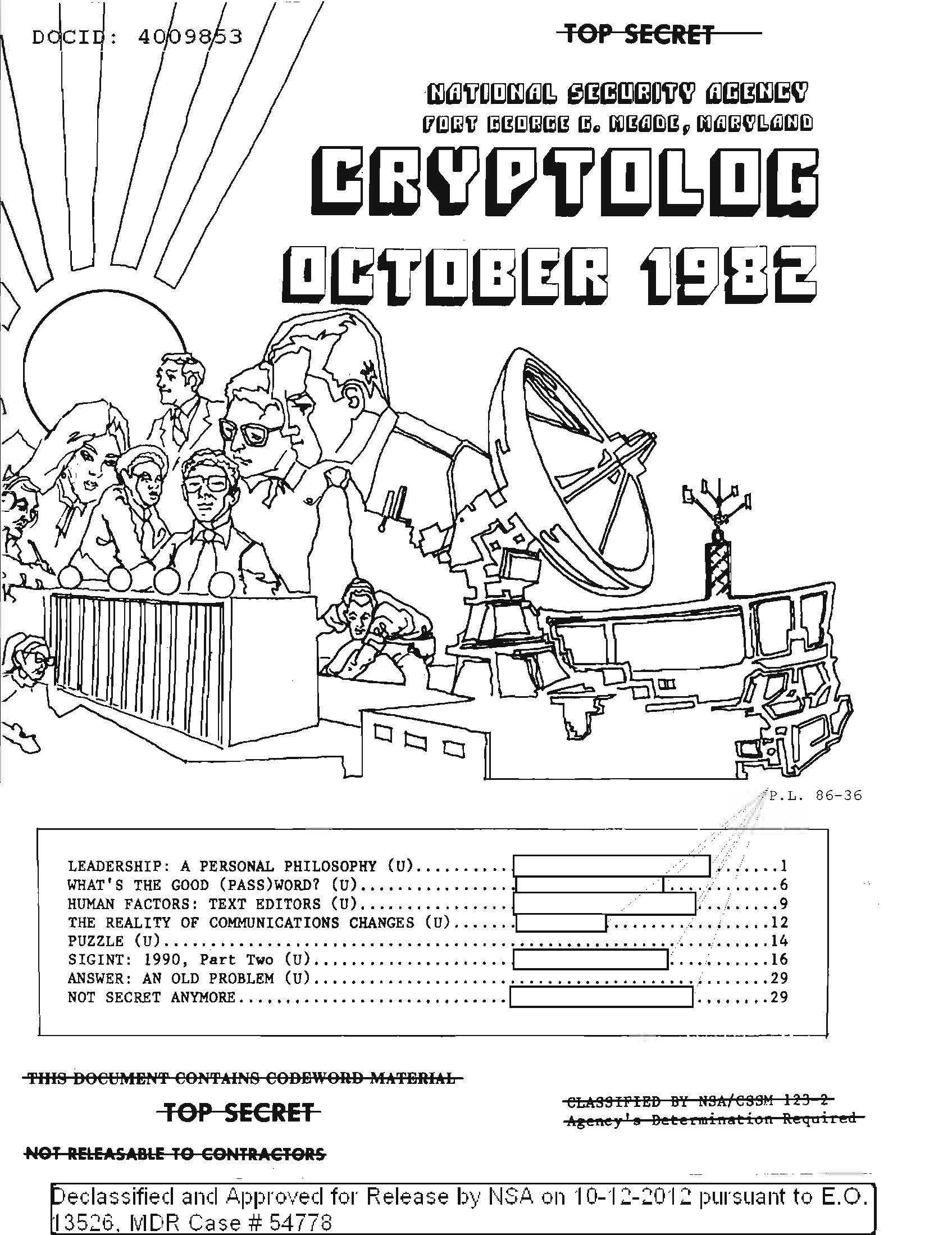 Cryptolog, Vol. IX No. 10, October 1982