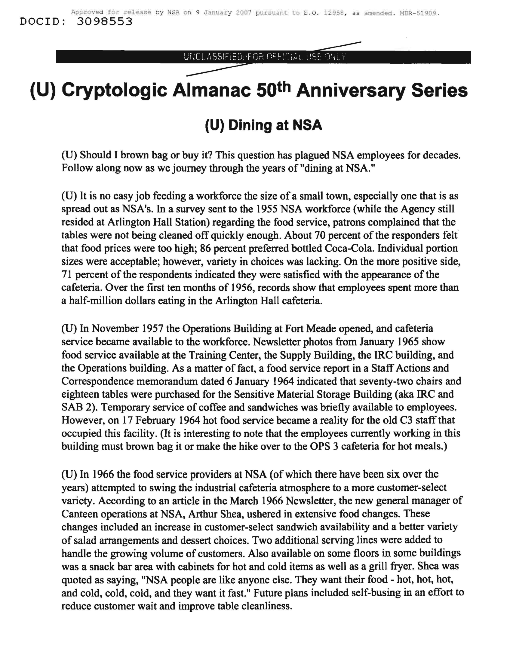 Cryptologic Almanac 50th Anniversary Series — 