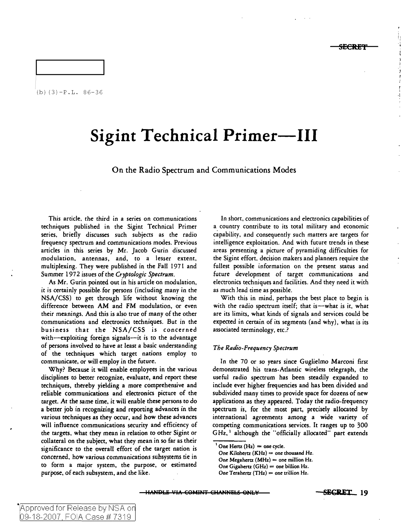 Patent sigint_tech_III — page 1