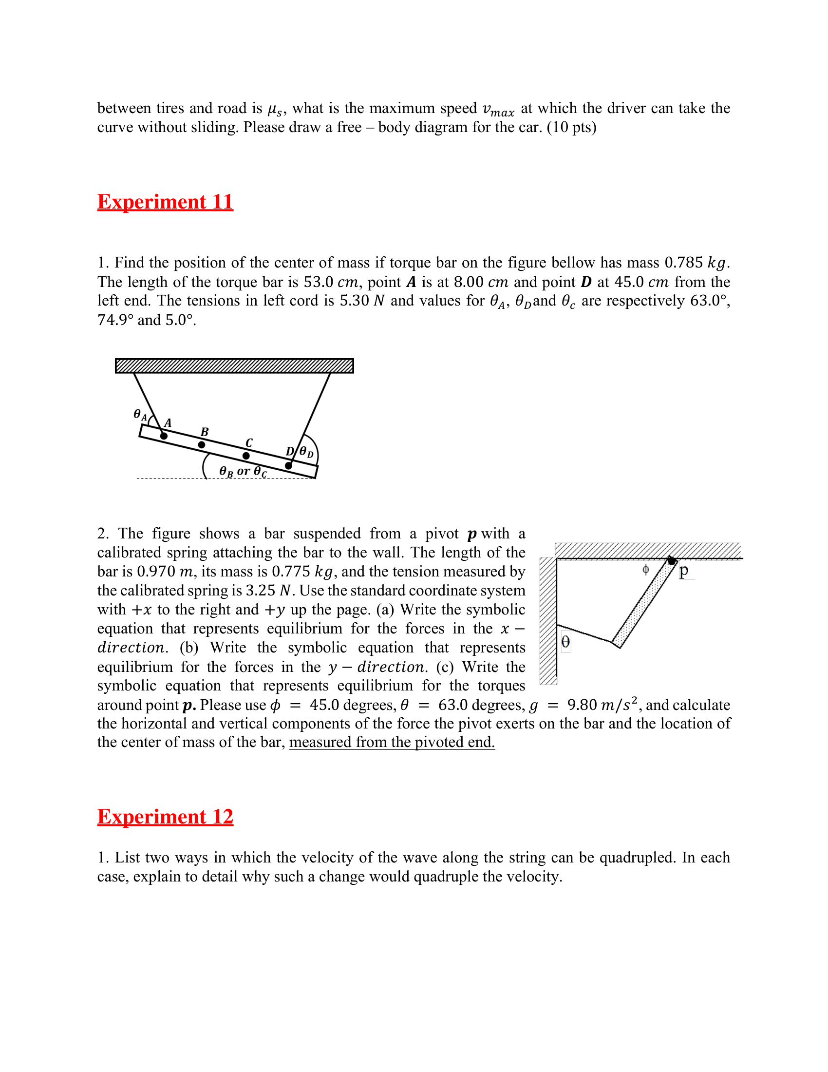 1121 Quiz Final Practice Problems