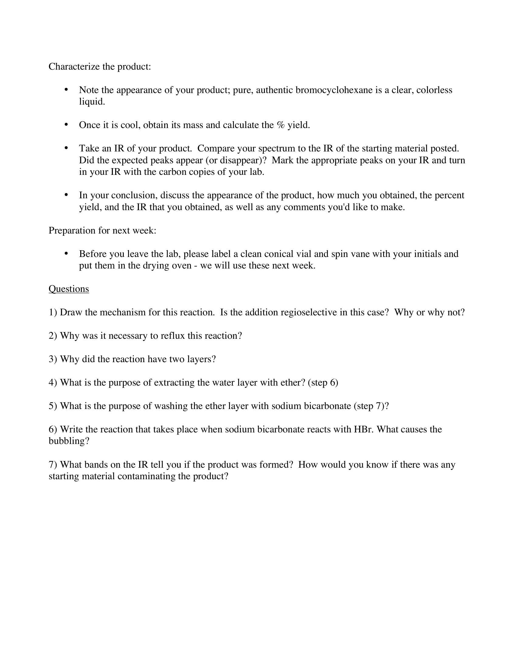 Addition Of Hbr To Cyclohexene