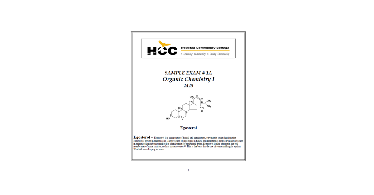 CHEM 2425 Practice Exam 01A