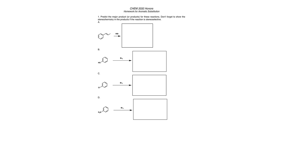 HW 4 Aromatic Substitution