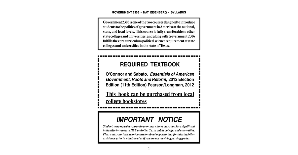2305 Syllabus