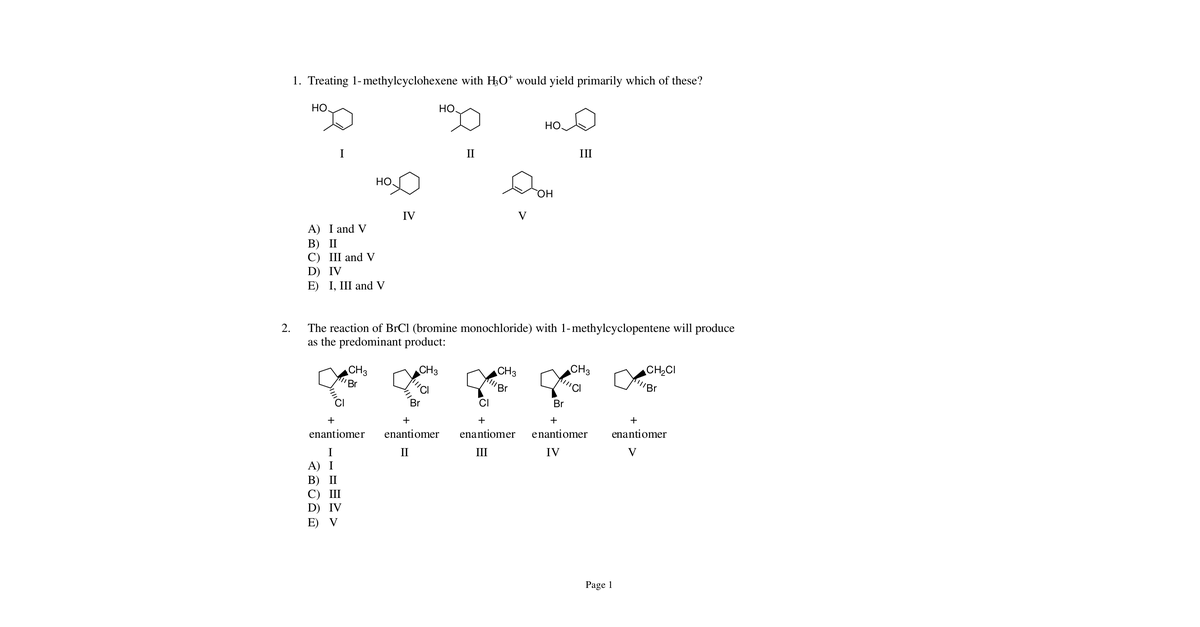 Exam 3 Practice Questions