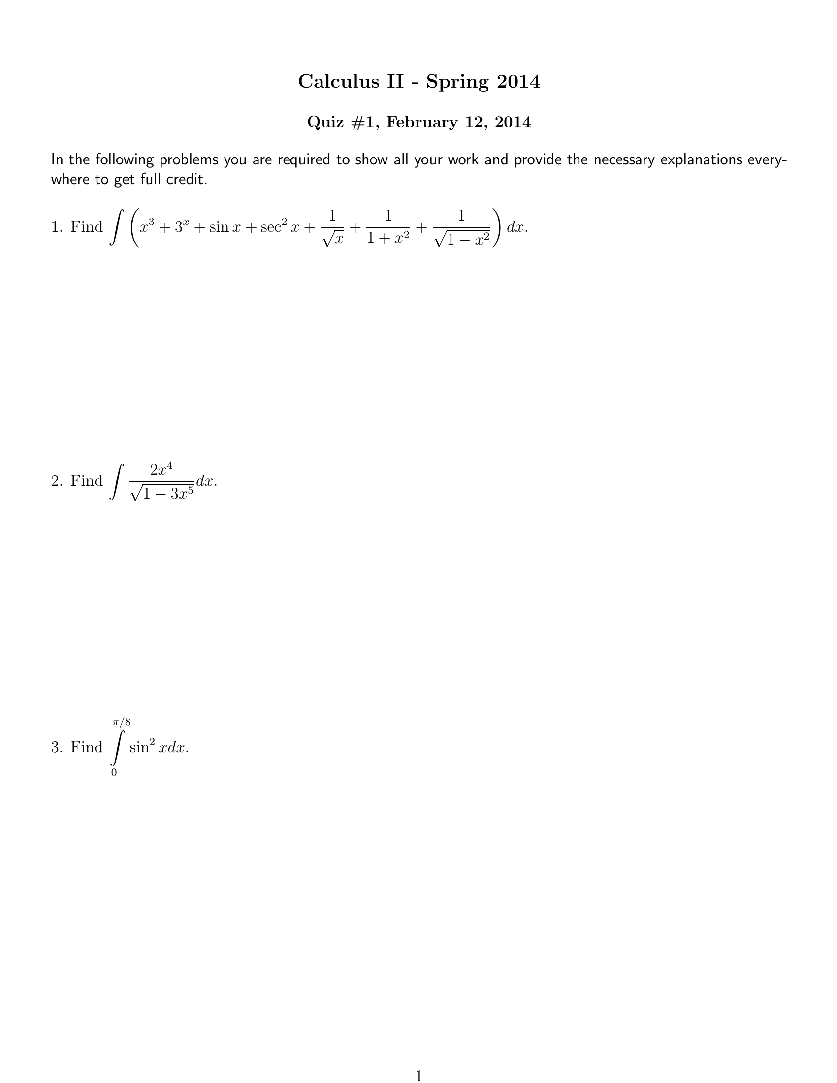 Calculus Ii 12 Spring 2014 Quiz1