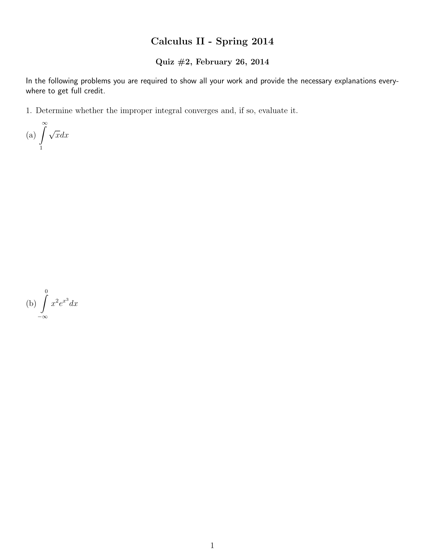 Calculus Ii 12 Spring 2014 Quiz2