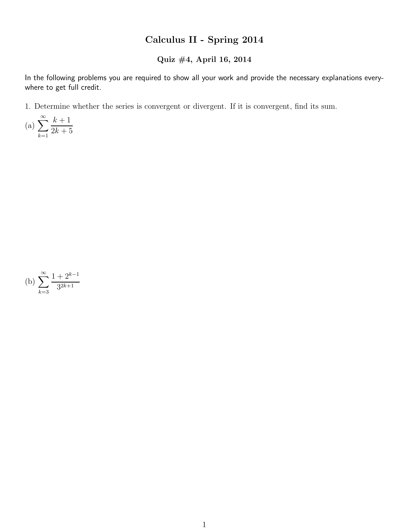 Calculus Ii 12 Spring 2014 Quiz4