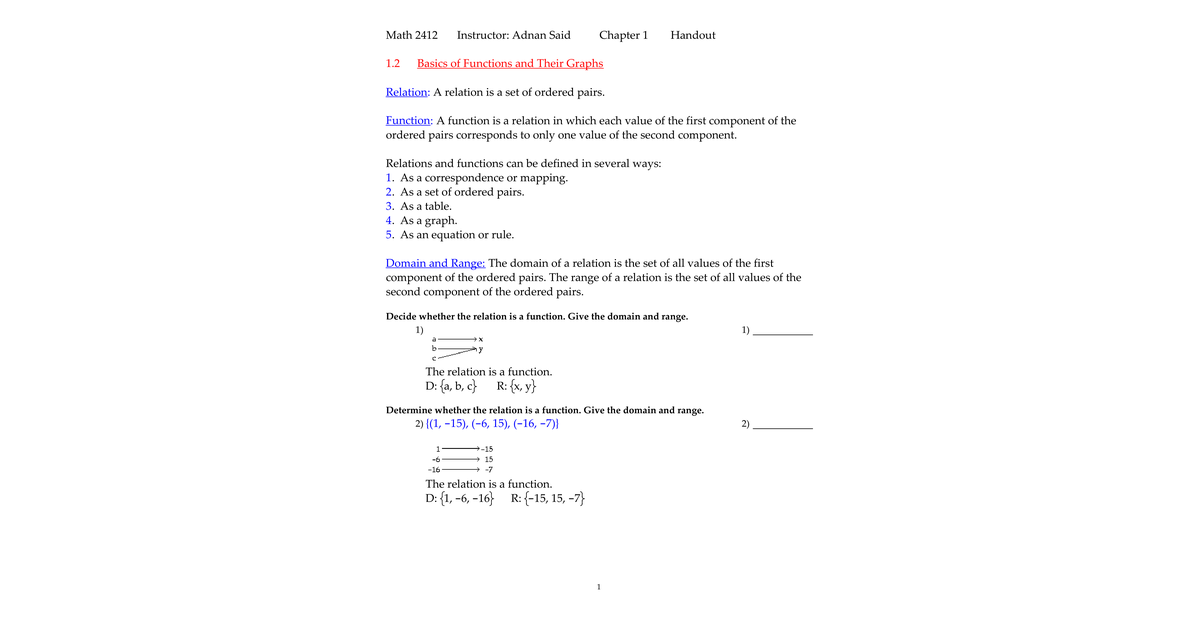 Ch1 Handout Solutions
