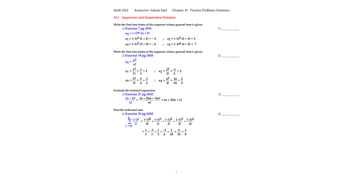 Ch 10 Practice Problem Solutrions