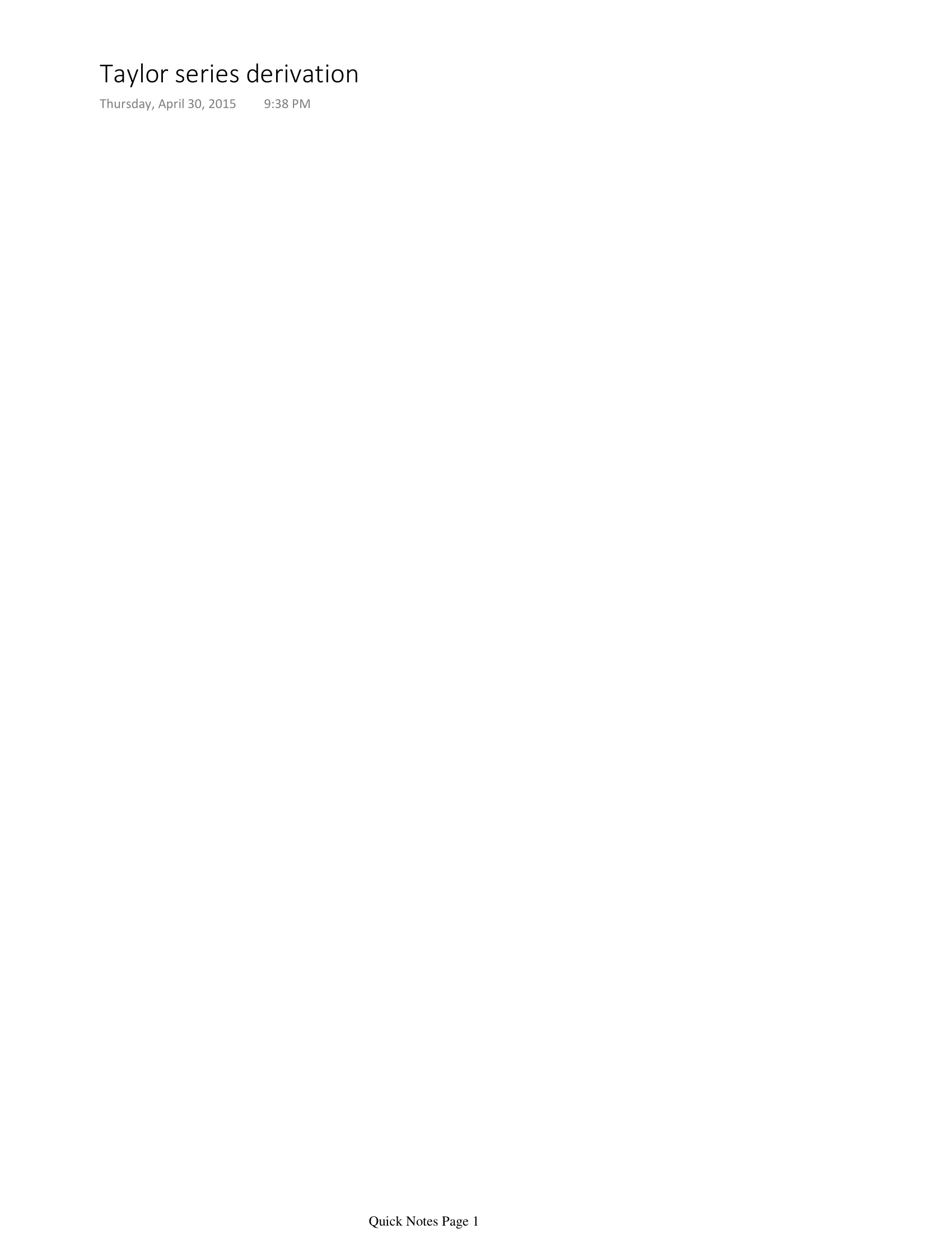 Taylor Series Derivation