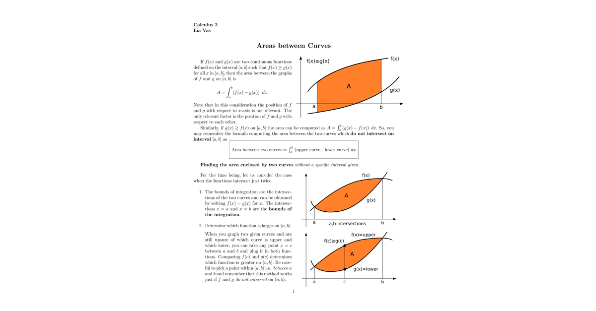 Area Between Curves