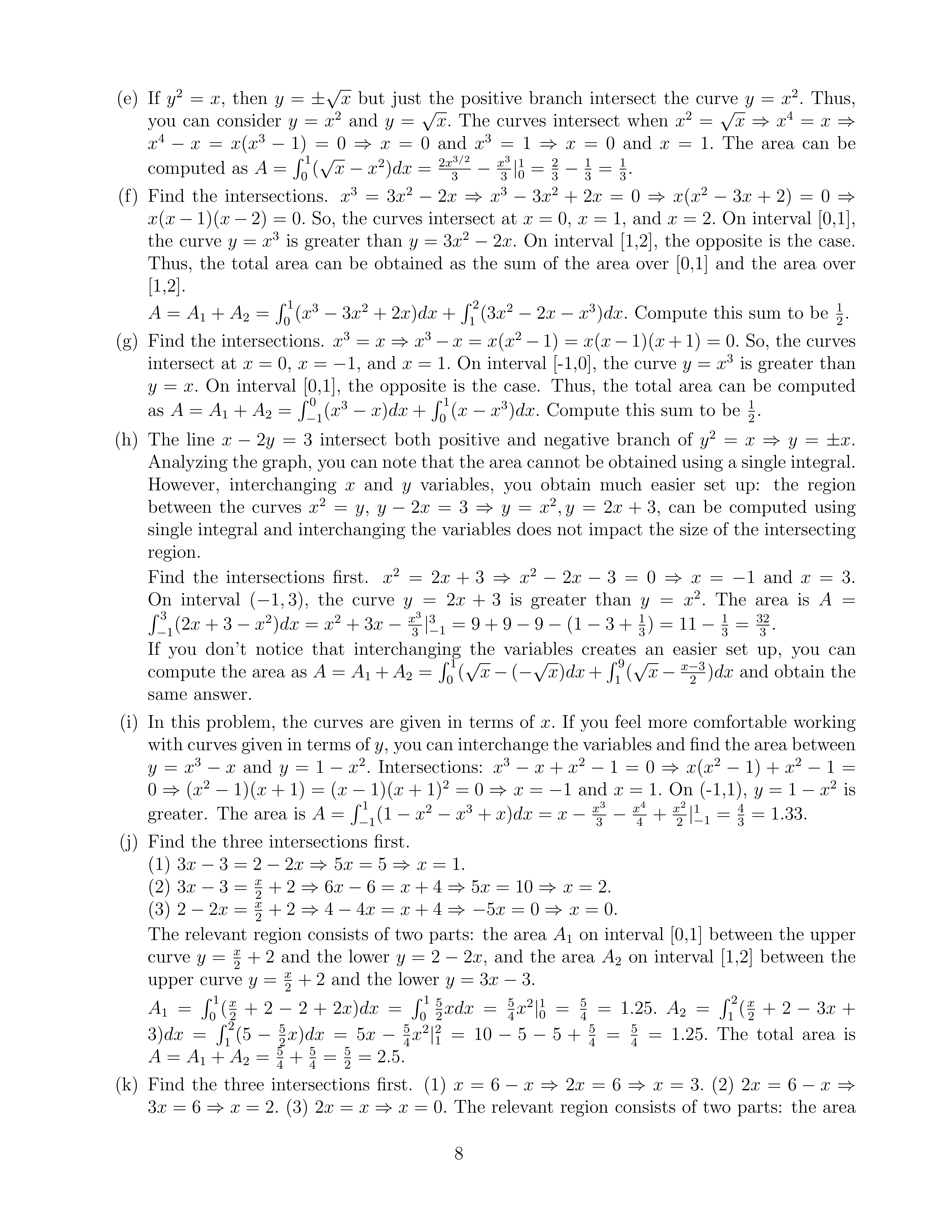 Area Between Curves