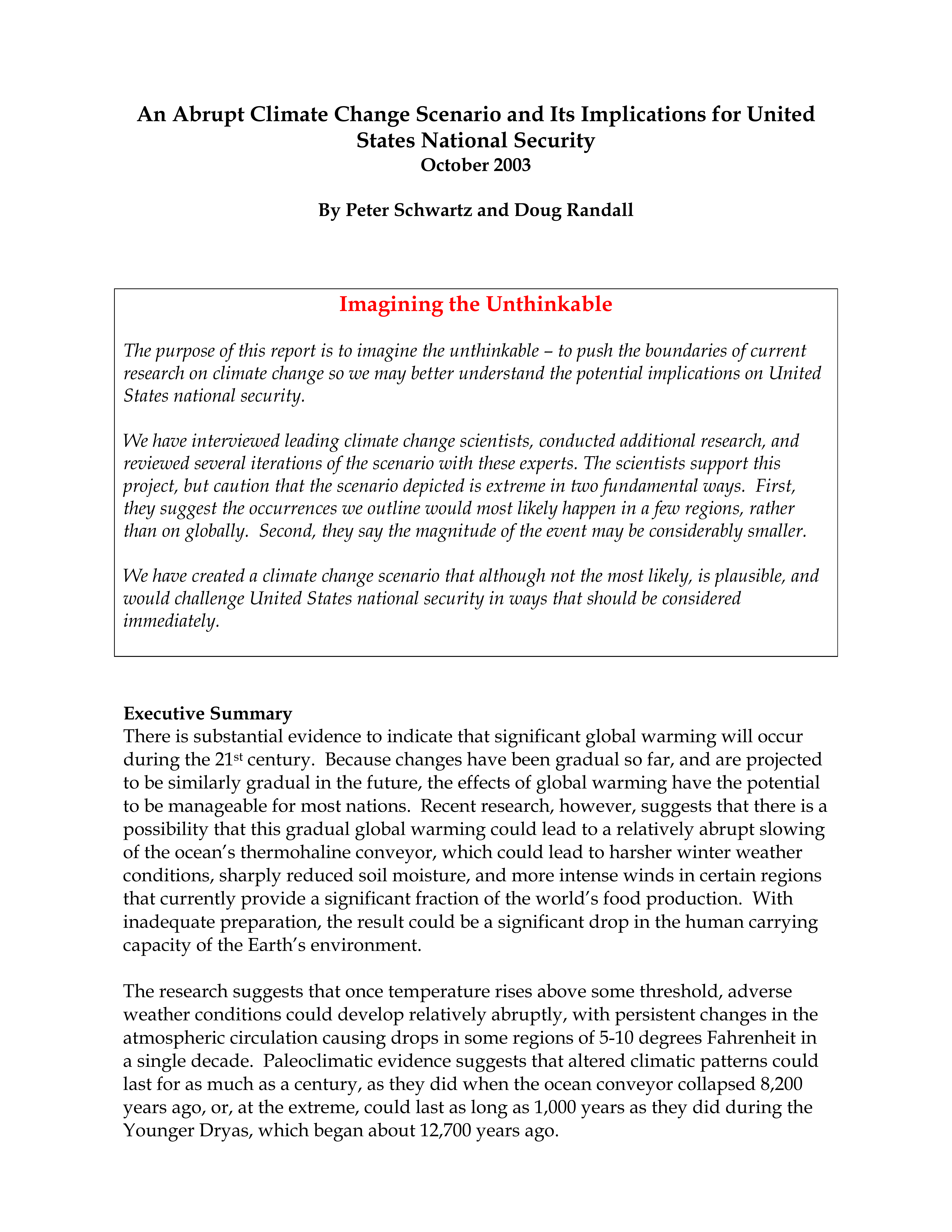 Clim Change Scenario