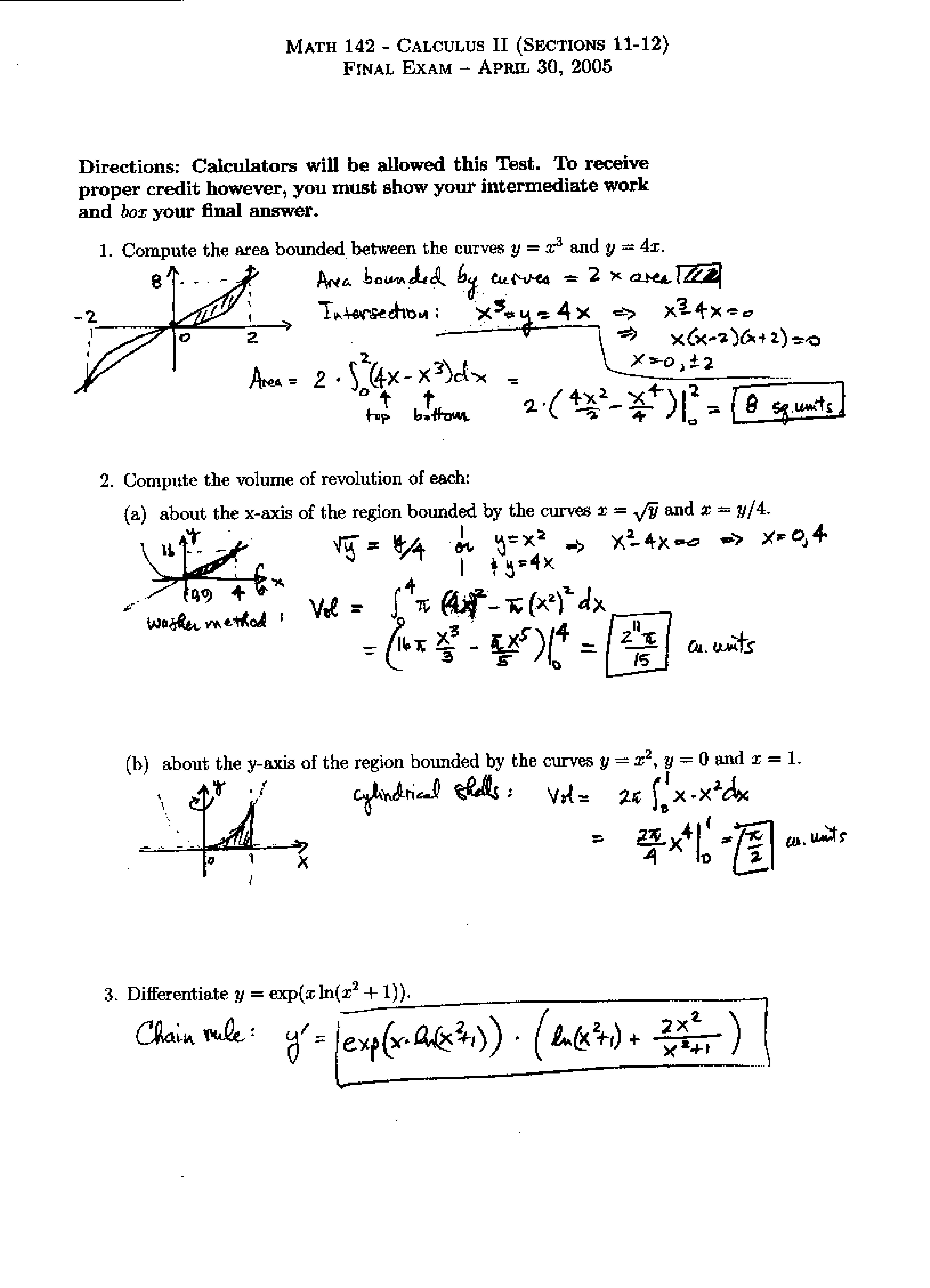 Final Sample Solutions