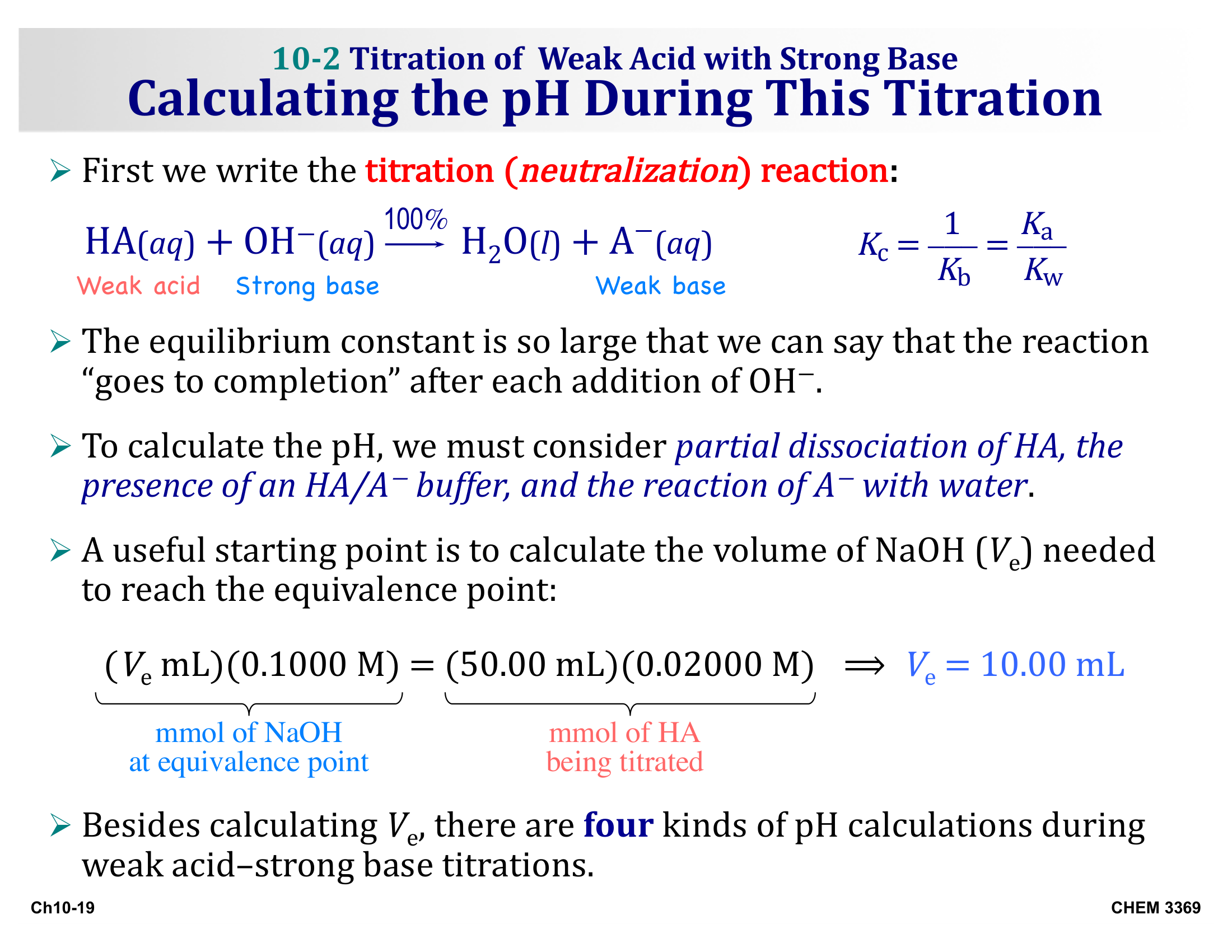 Chem3369 Chapter10 Acid–Base Titrations