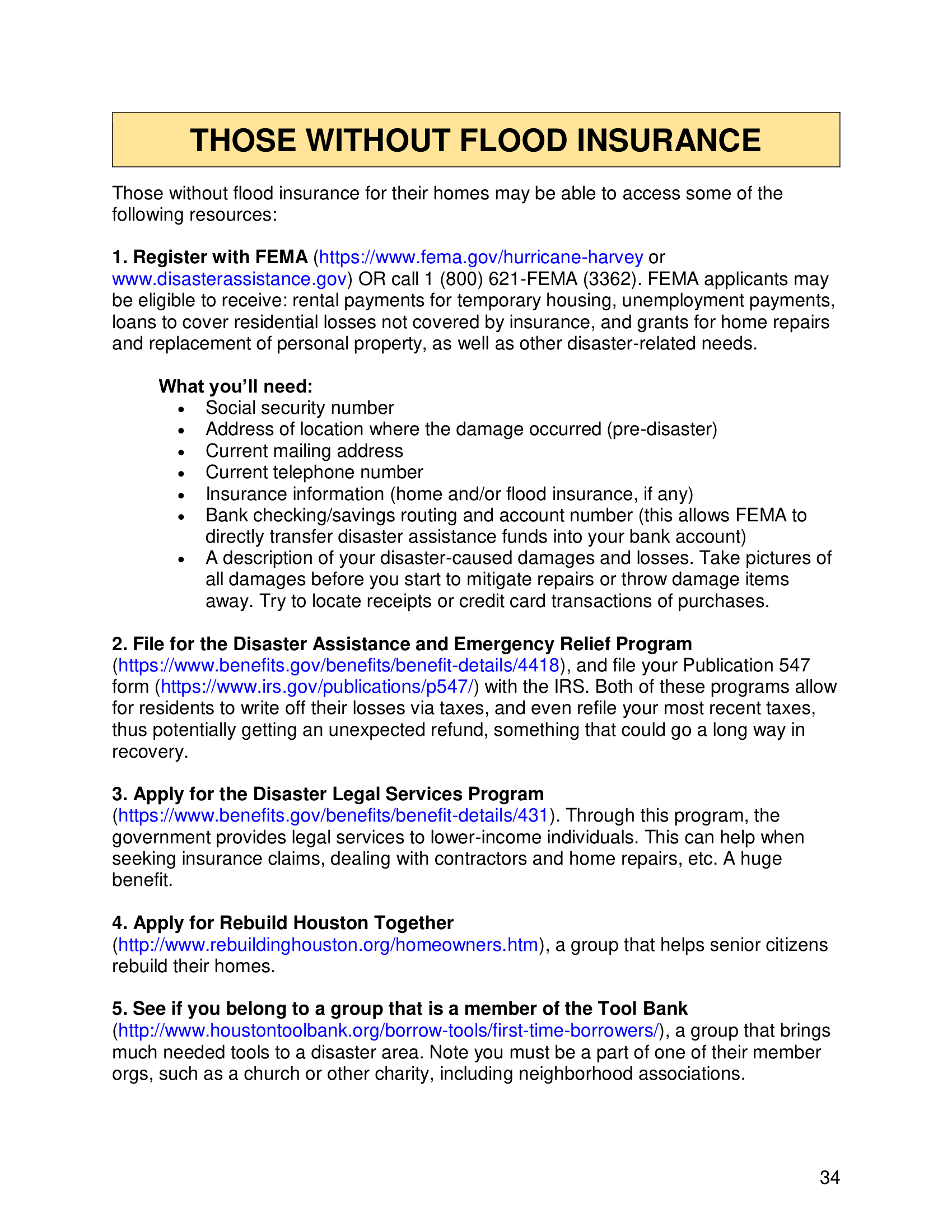 Harvey Resource Guide