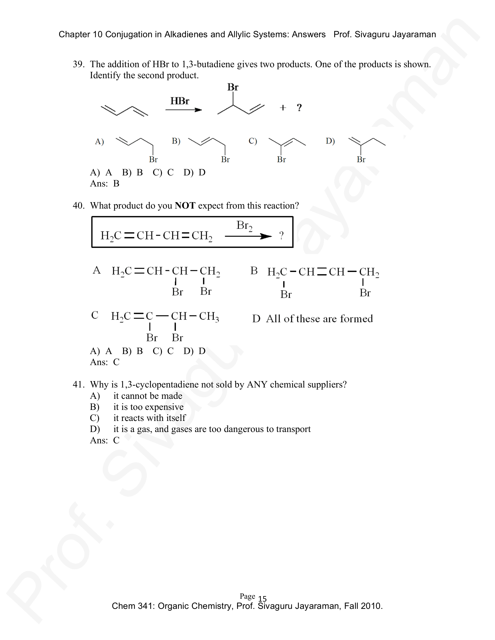 Siva Chem341 Chapter 10 Answers