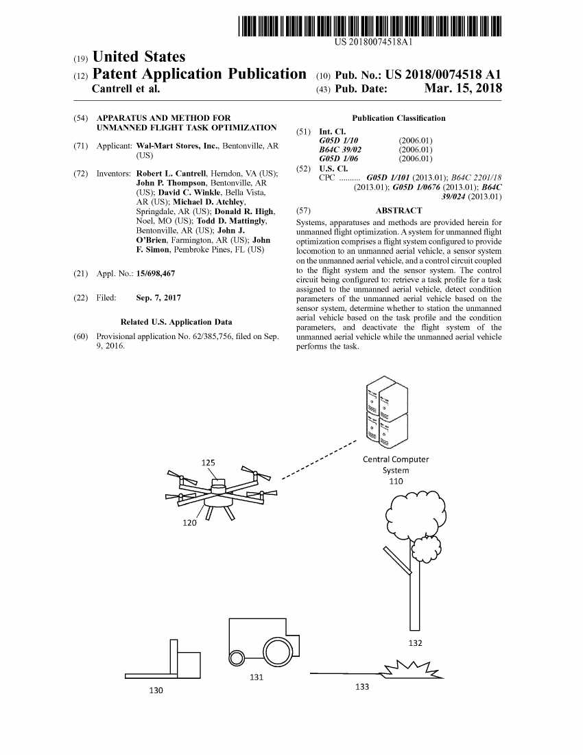 Patent US20180074518A1 — page 1