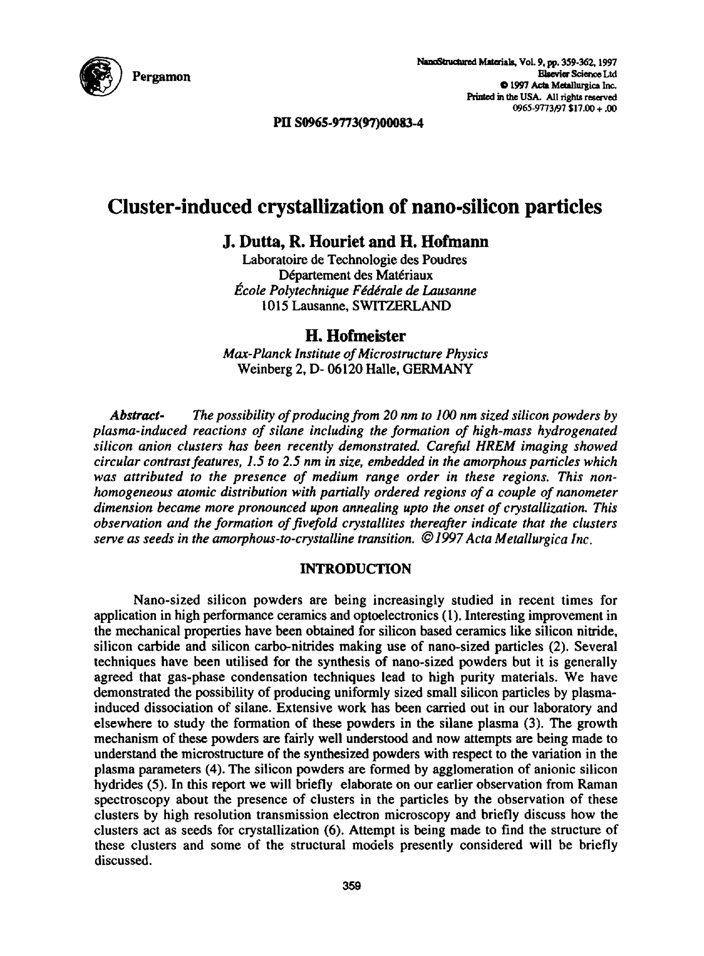 Cluster-induced crystallization of nano-silicon particles
