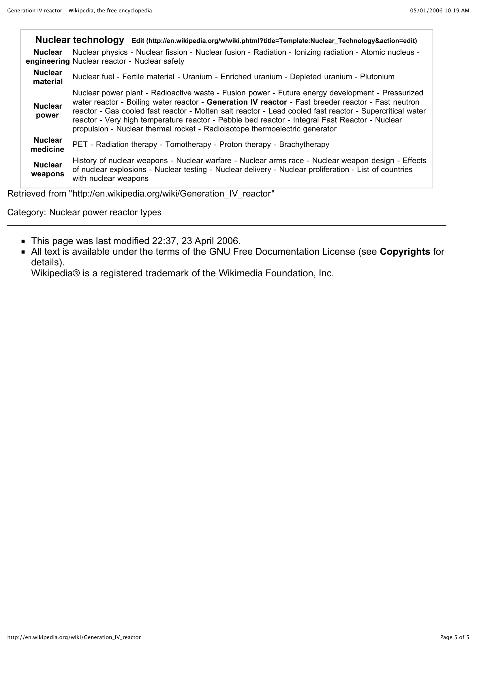 Generation Iv Reactor Wikipedia, The Free Encyclopedia