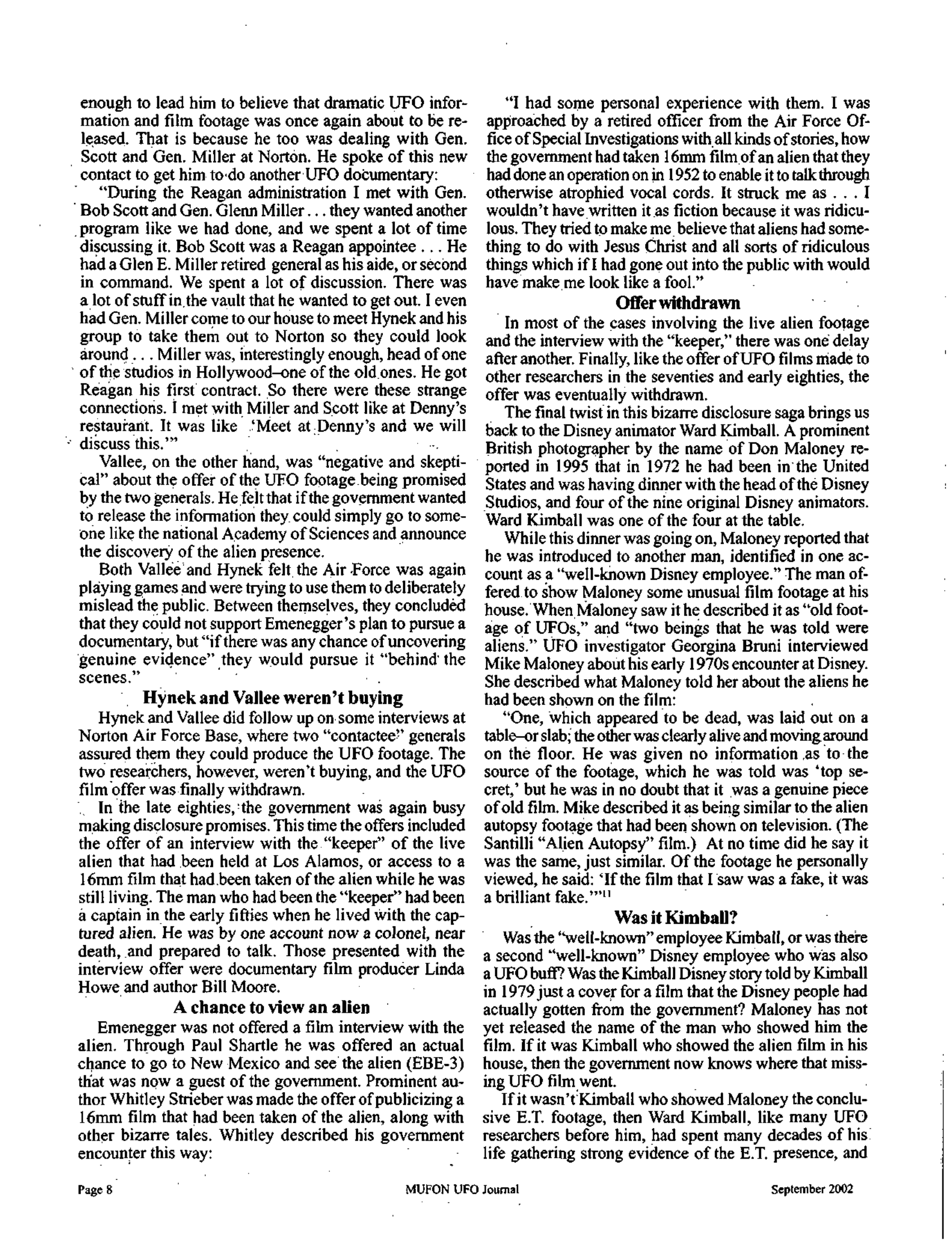 Mufon Ufo Journal 2002 9. September