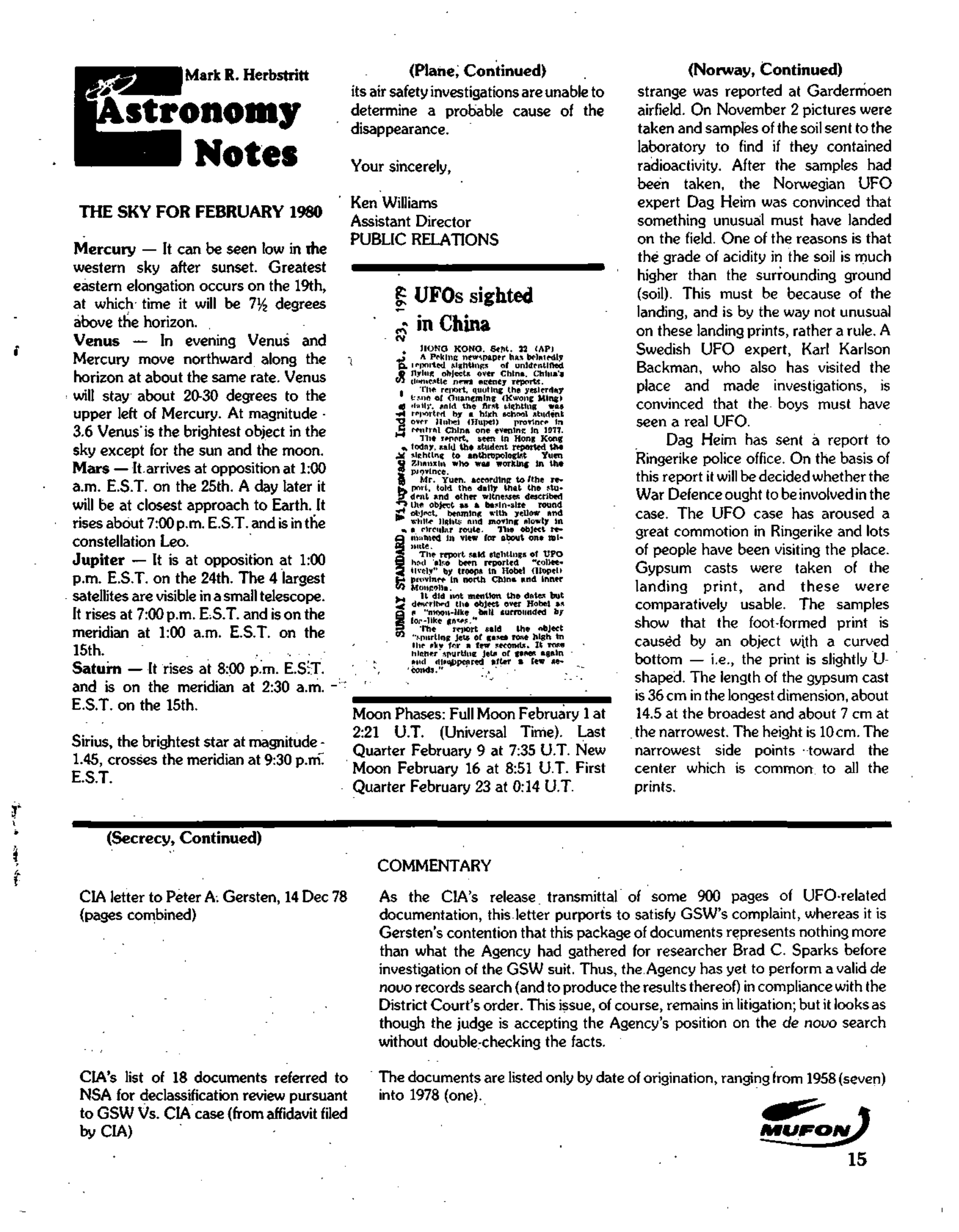 Mufon Ufo Journal 1980 2. February