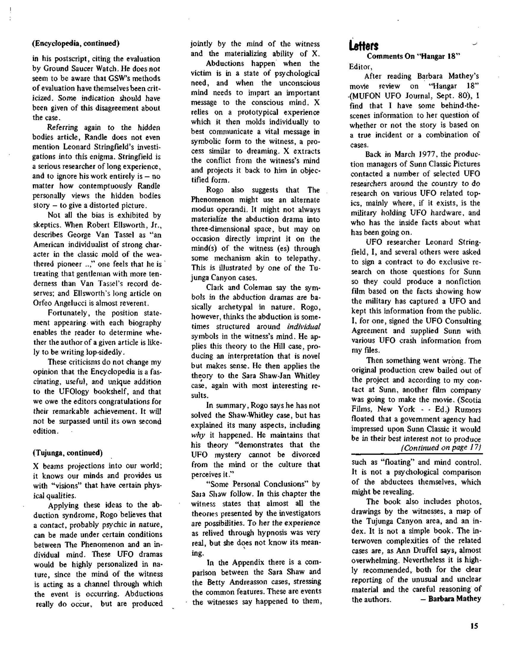 Mufon Ufo Journal 1981 1. January