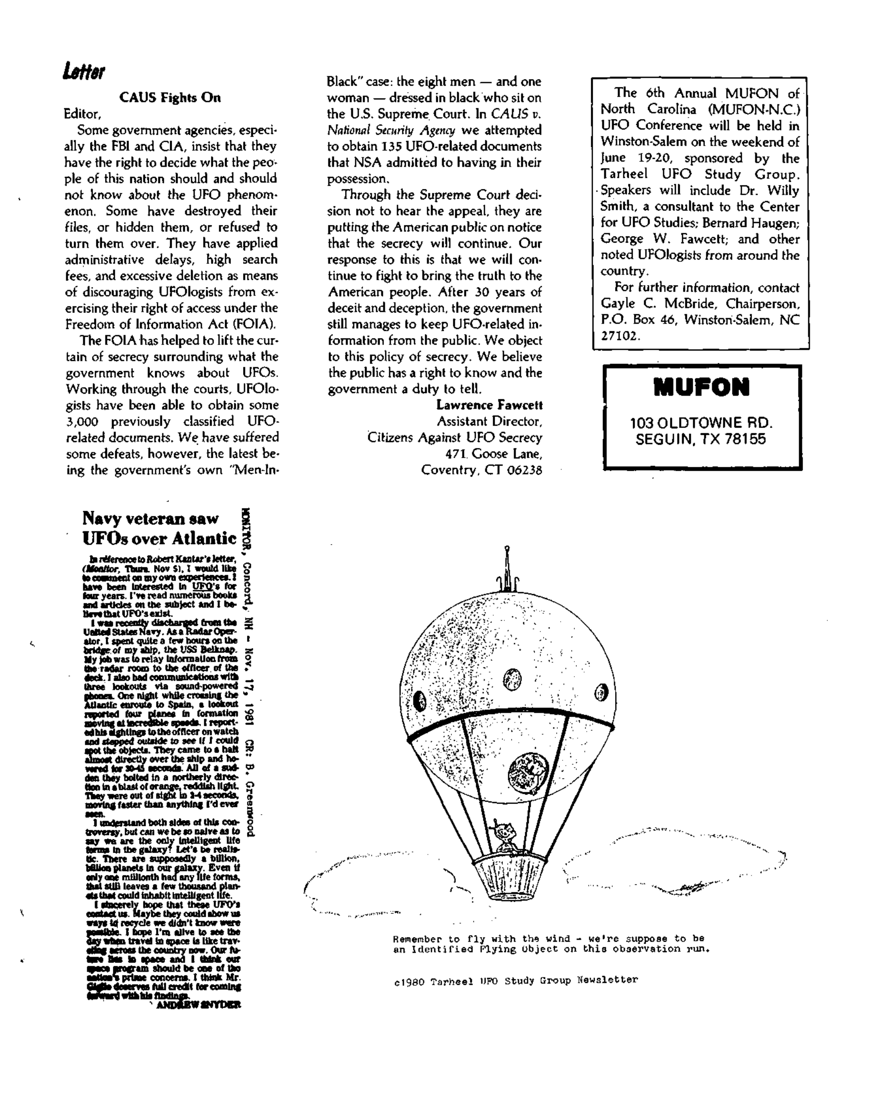 Mufon Ufo Journal 1982 4. April