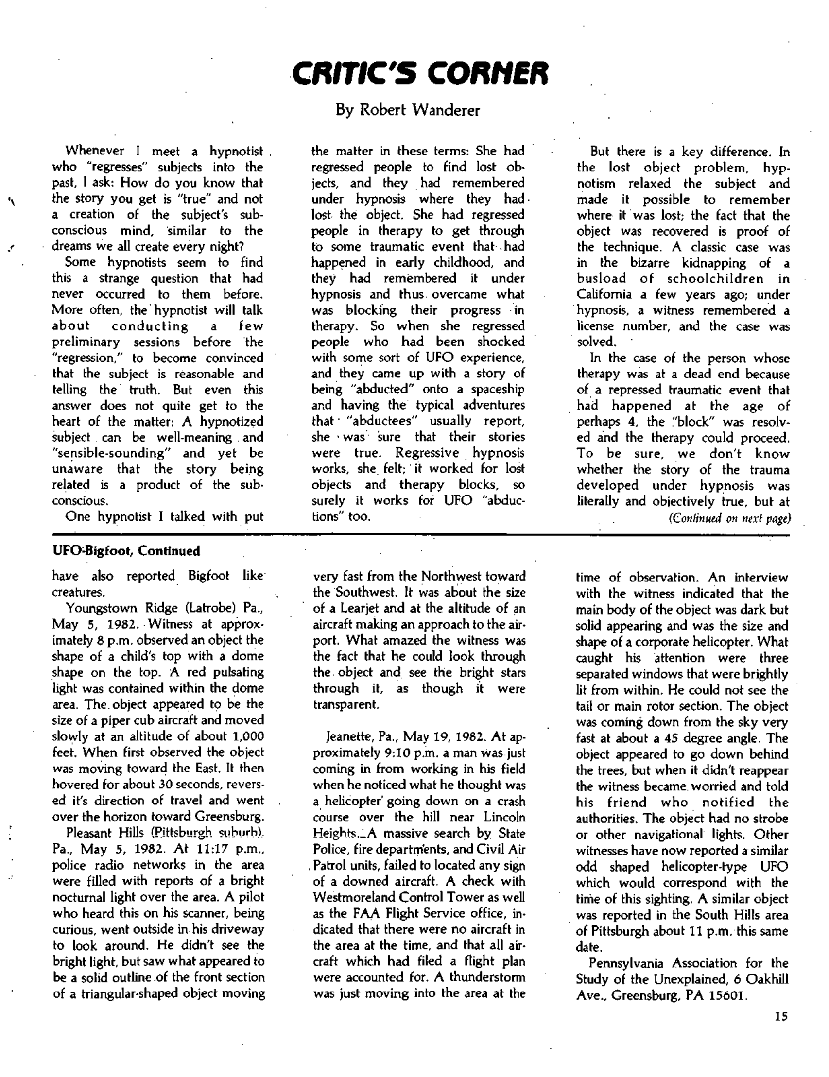 Mufon Ufo Journal 1982 7. July