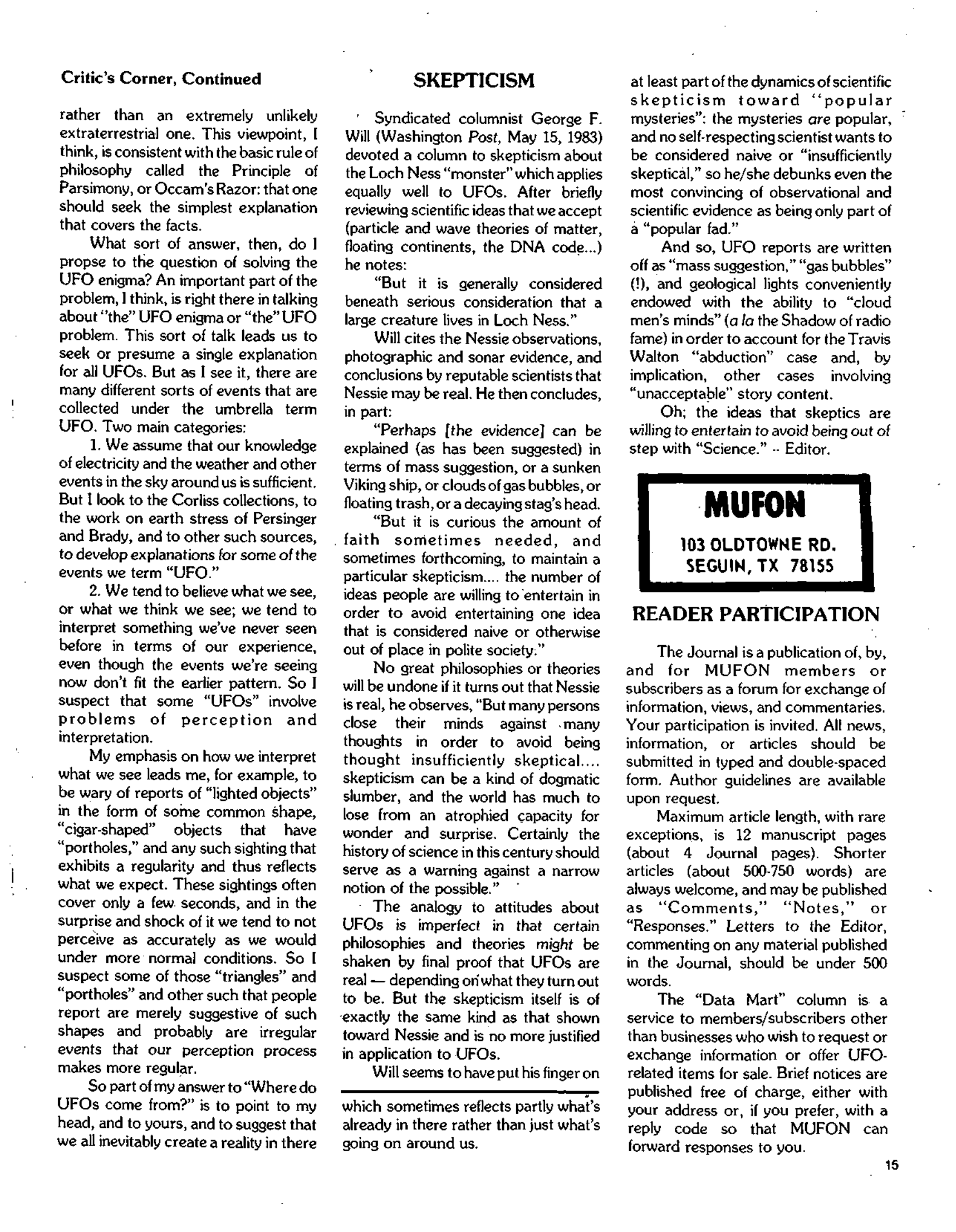 Mufon Ufo Journal 1983 6. June