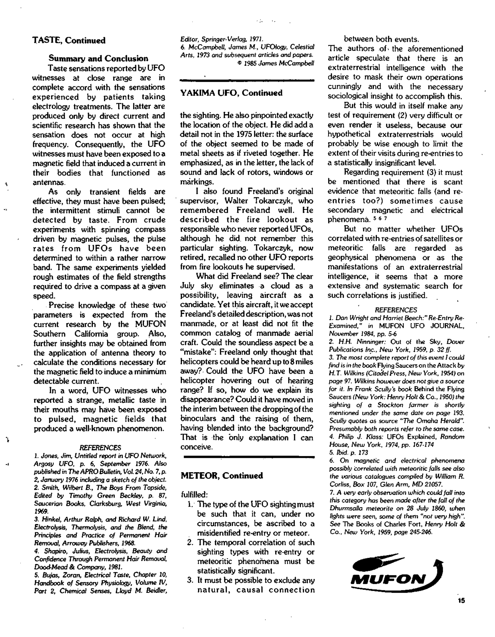 Mufon Ufo Journal 1985 5. May