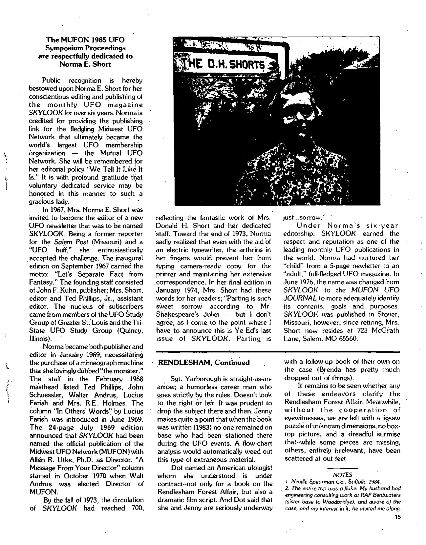 Mufon Ufo Journal 1985 6. June