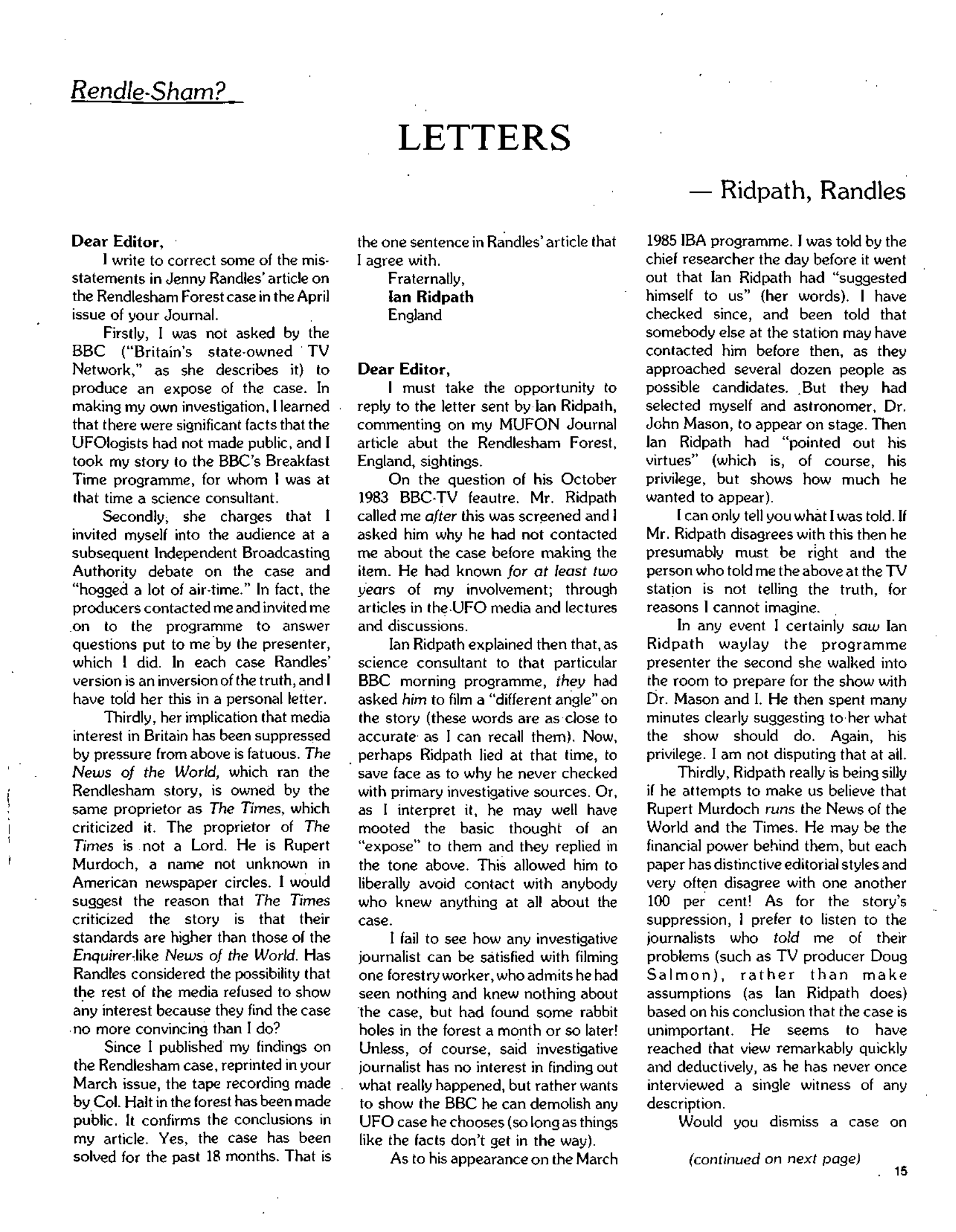 Mufon Ufo Journal 1985 9. September