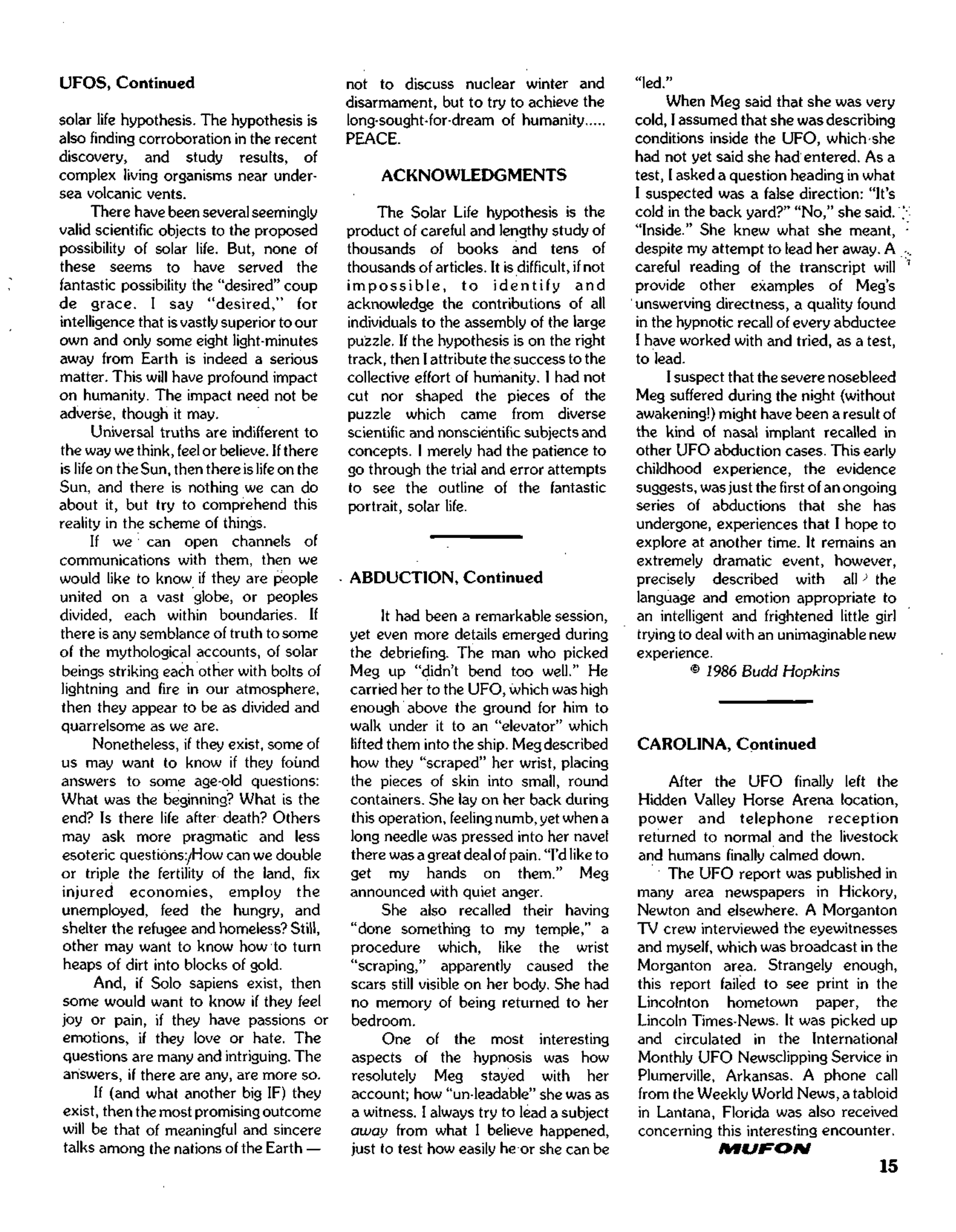 Mufon Ufo Journal 1986 3. March
