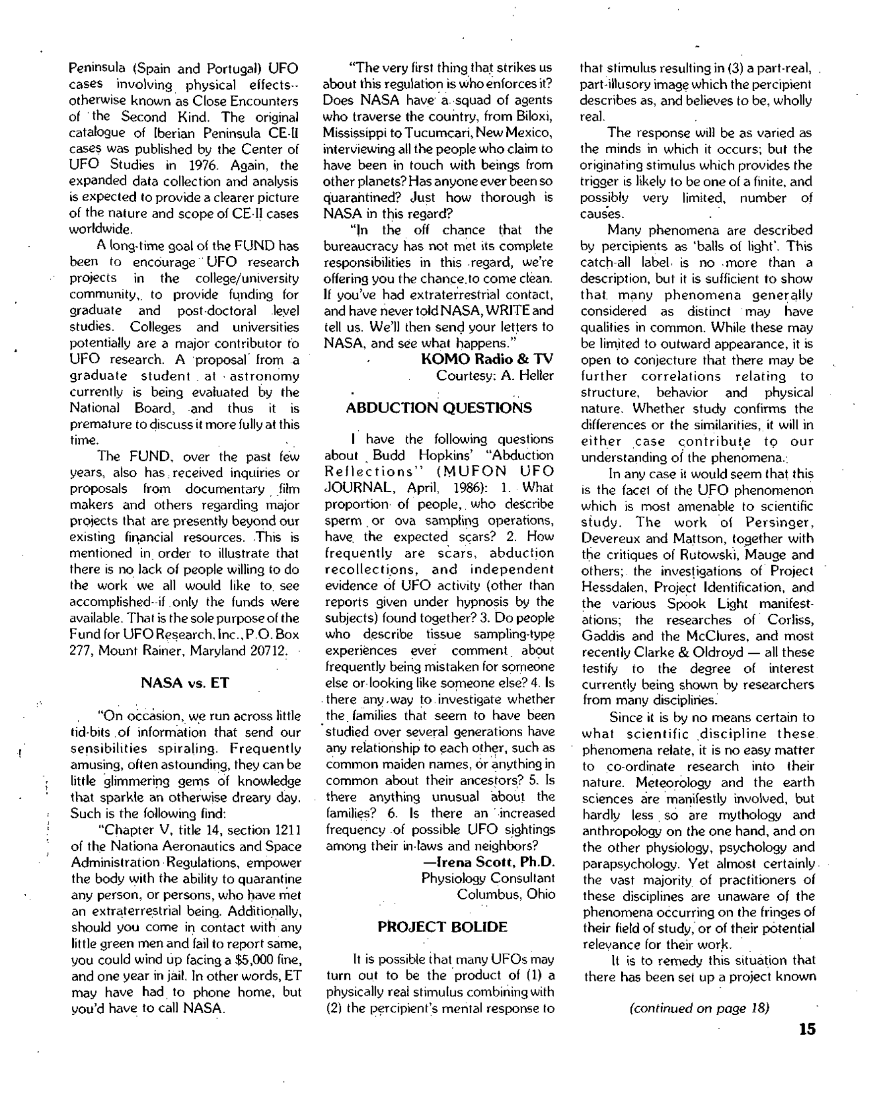Mufon Ufo Journal 1986 6. June